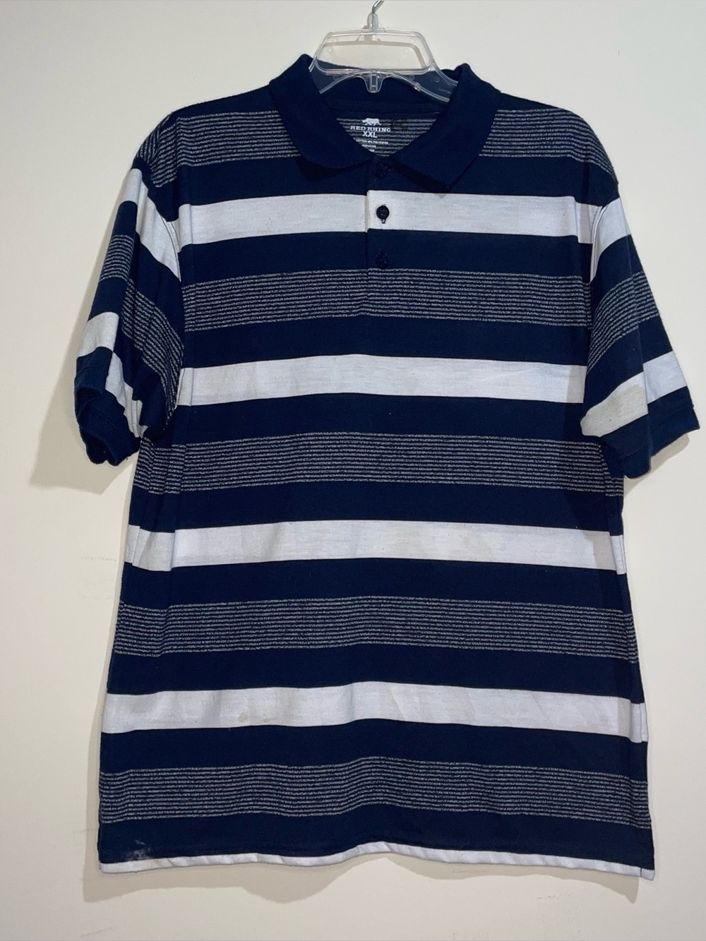 Red Rhino Cotton Blend Navy White Stripe Polo XXL Top